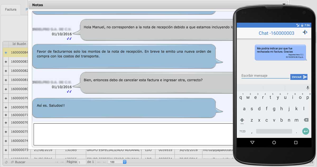 chat proveedores - contasat
