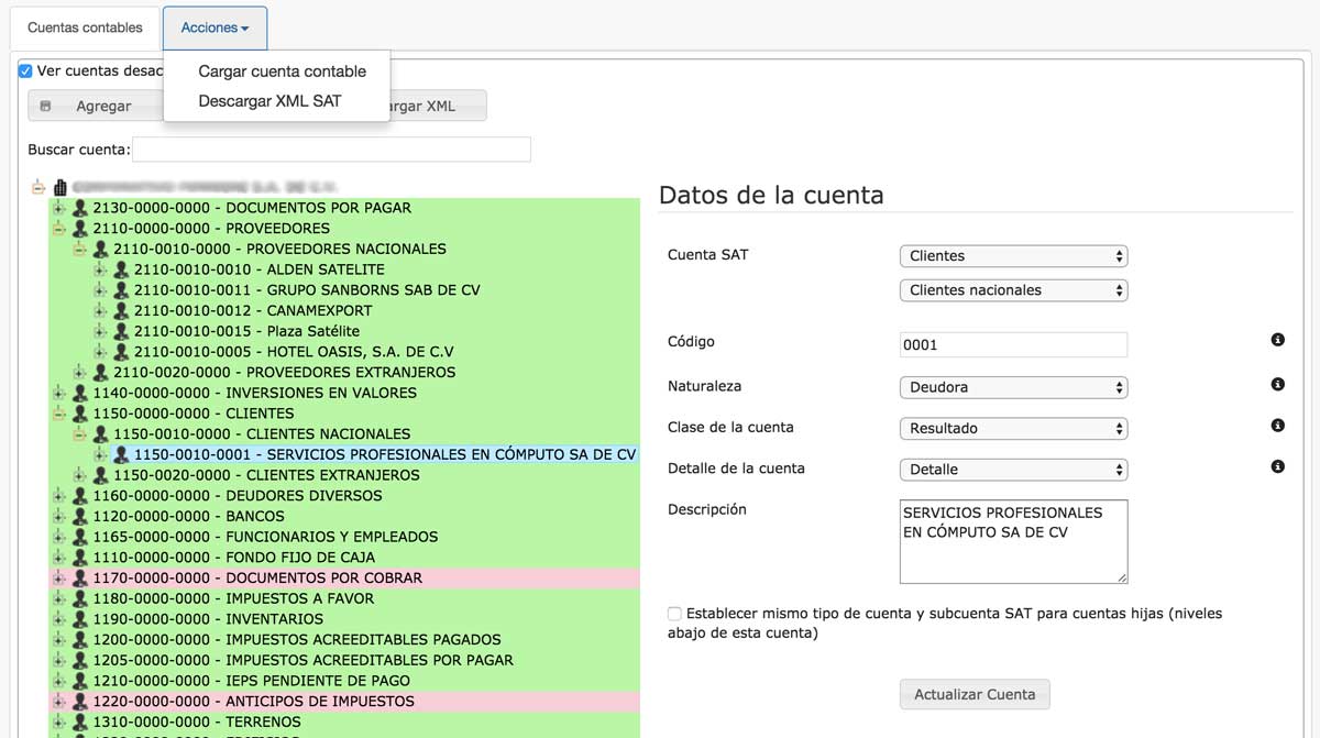cuentas contables - contasat