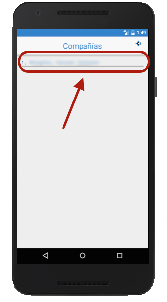 seleccionando compañía en app contasat proveedores