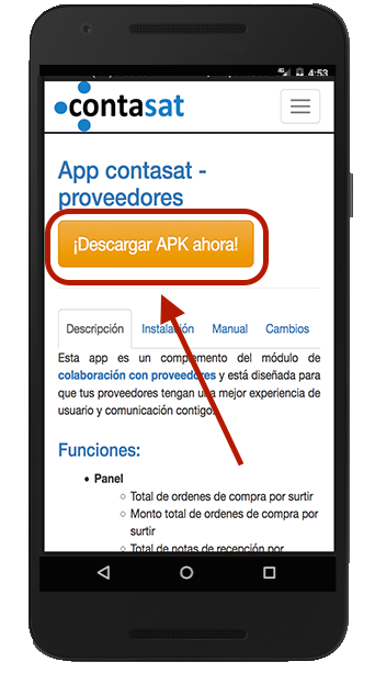 descarga de app proveedores - contasat