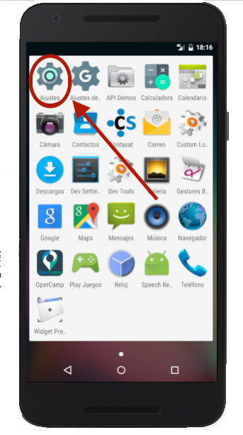 ajustes - android