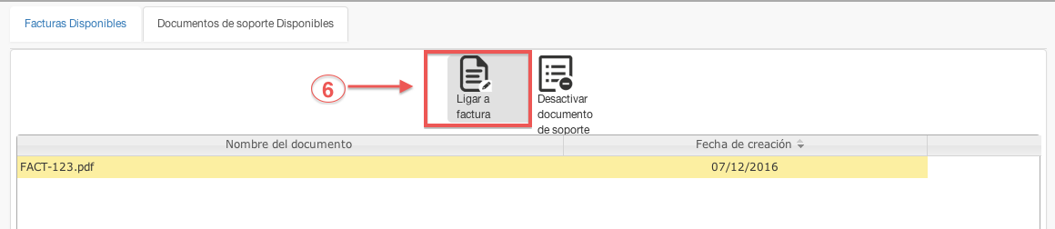 botón ligar a factura - contasat