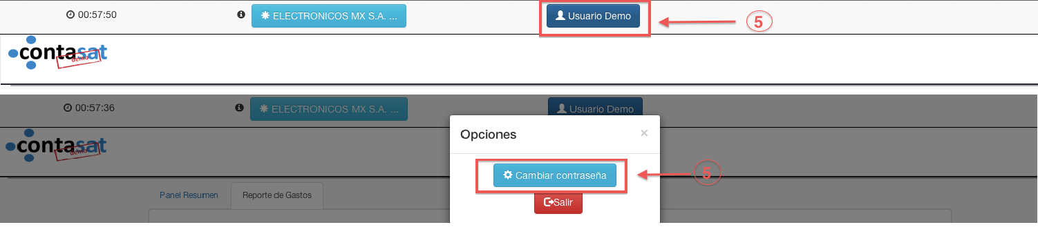 botón cambiar contraseña actual - contasat