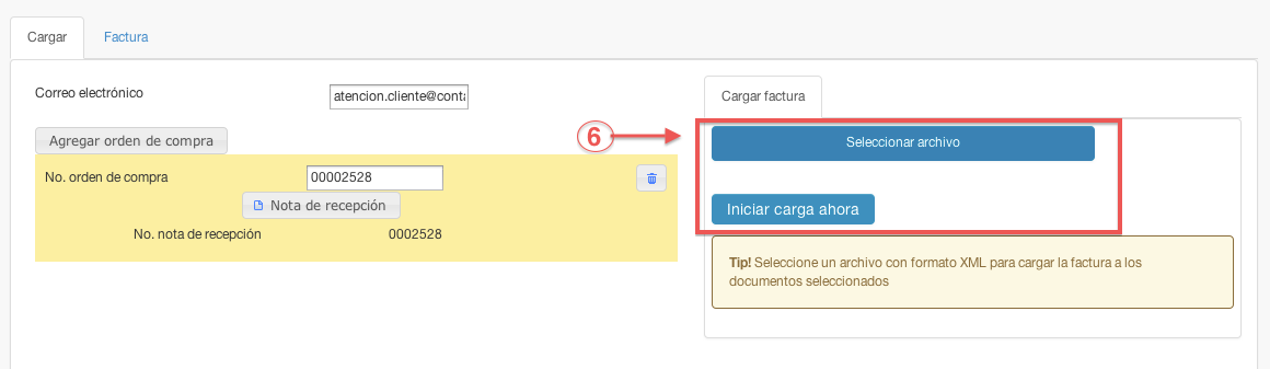 cargando xml de factura de proveedor - contasat
