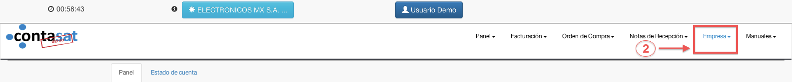 verificando datos empresa receptora - contasat