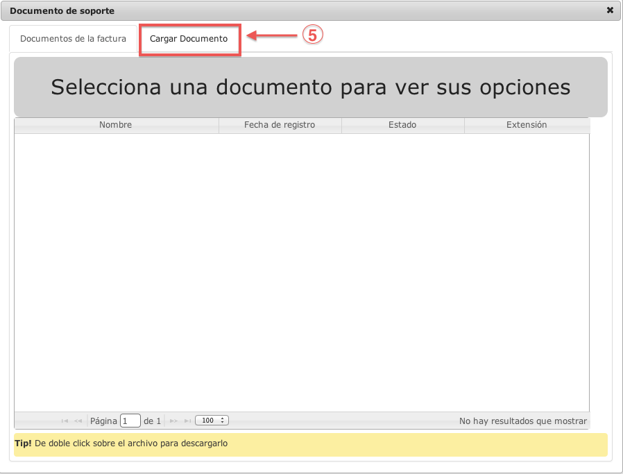 botón carga de documento de soporte proveedor transporte exportación - contasat